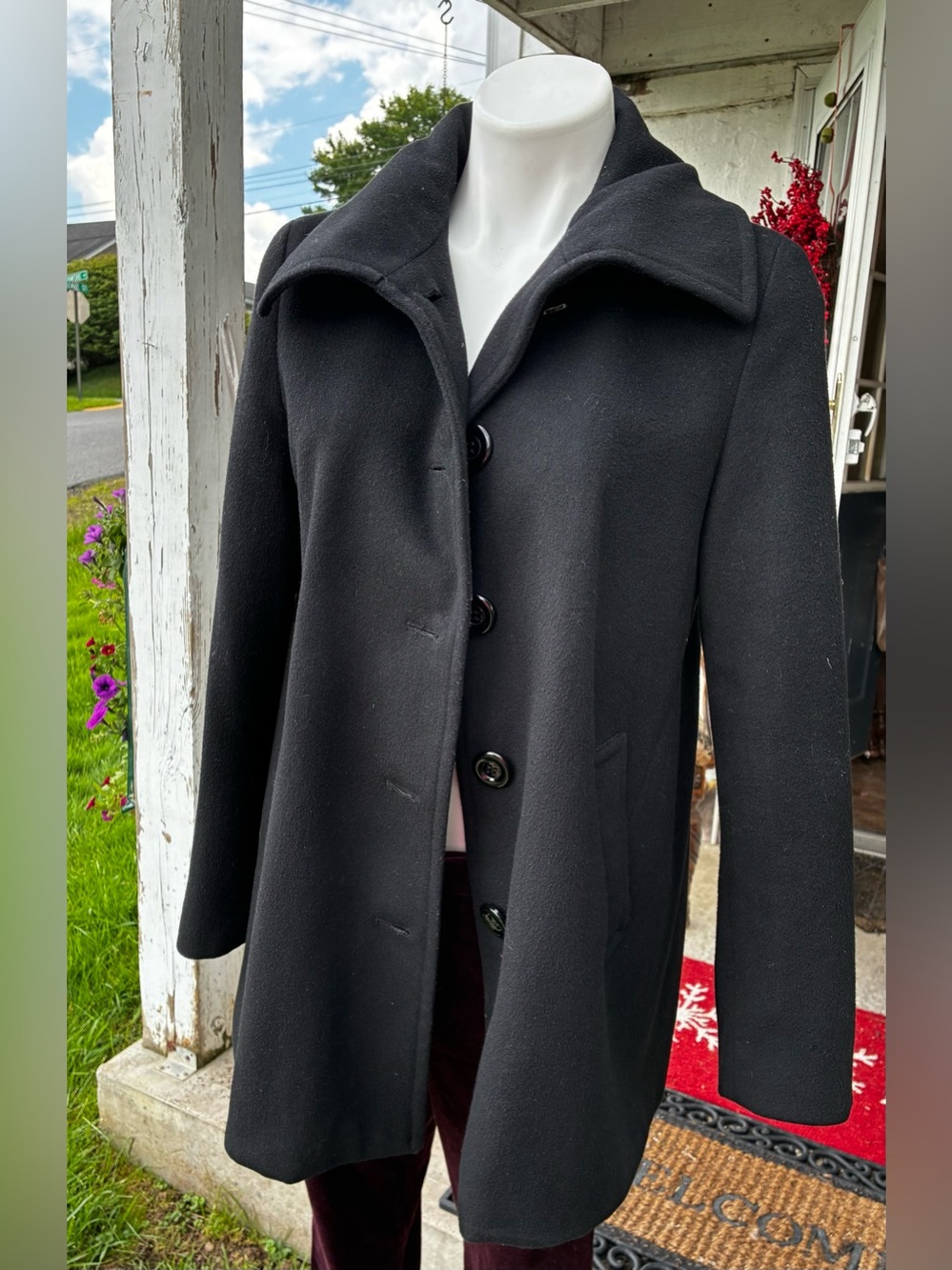 Women's Cashmere blend Coat by Collection Gallery- 8P Black